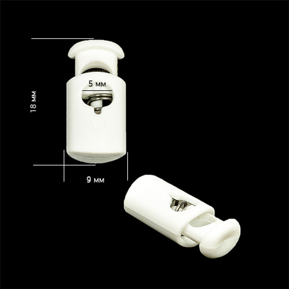 Фиксатор (зажим) для шнура пластик 1 отв., ⌀4.0 мм, 203-М, цв.белый уп.1000 шт Фиксатор (зажим) для шнура пластик 1 отв., ⌀4.0 мм, 203-М, цв.белый уп.1000 шт