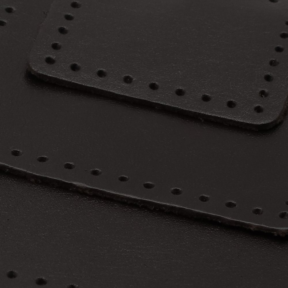 Набор заплаток пришивных из кожи, квадрат 4см, 6см и 8см, с перфорацией, 3 шт, 100% кожа (03 темно-коричневый), 9402