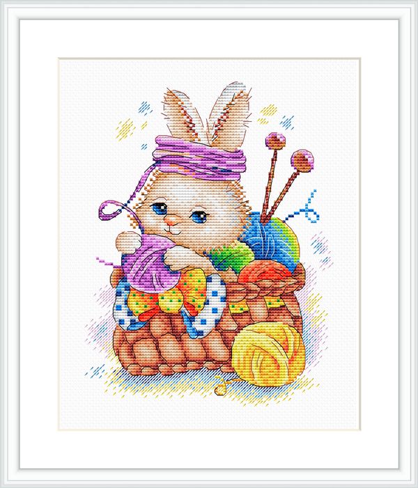 Набор для вышивания нитками МП Студия (Жар-птица), Рукодельный кролик 21х16 см