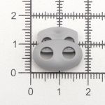 Фиксатор (зажим) для шнура пластик 2 отв., ⌀4.0 мм, 14х17 мм, овал малый ПП, св.серый, 100 шт