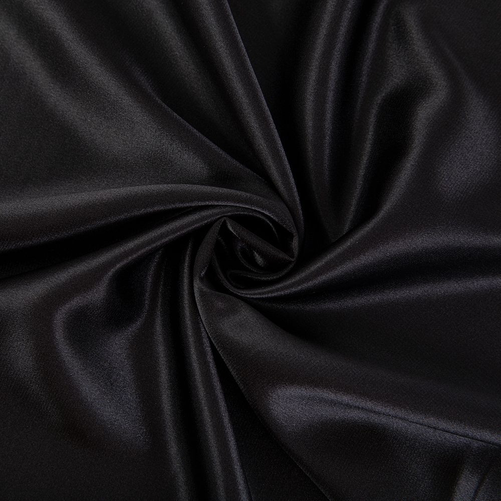 Ткань блузочная Poly satin 100 г/м², 100х145 см, черный, Gamma PSS-001