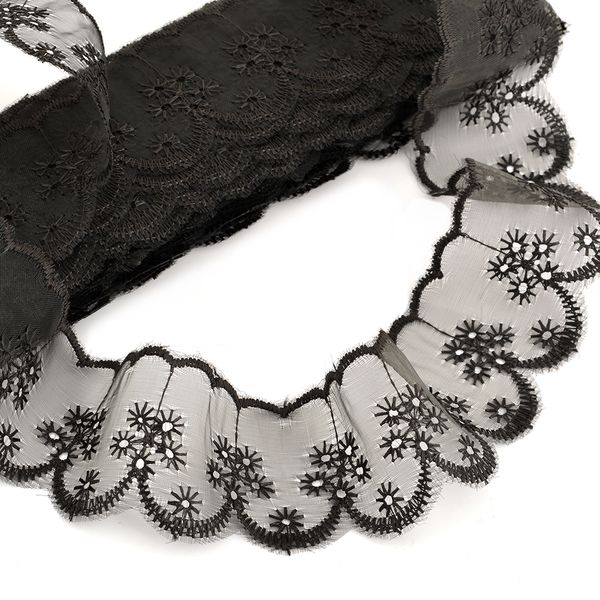 Кружево капроновое 42 мм / 13.7 м, TBS.D1996S цв.02 черный, Kruzhevo