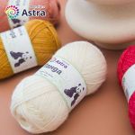 Пряжа Astra Premium (Астра Премиум) Панда (Panda) / уп.2 мот. по 100 г, 240 м, 001 белый