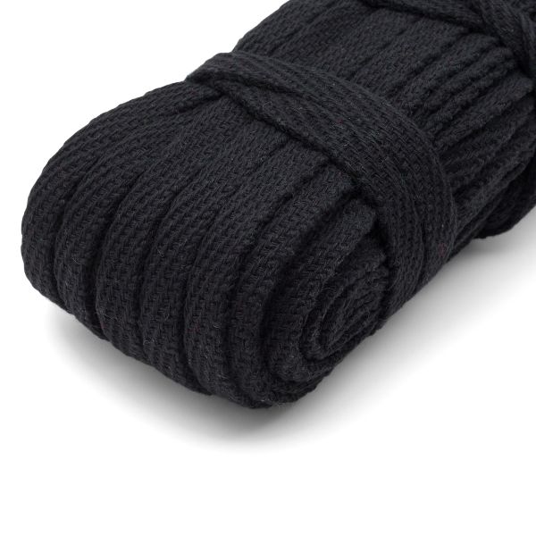 Шнур плоский плетеный х/б ⌀10.0 мм / 20 метров, 3 черный, С3862Г17