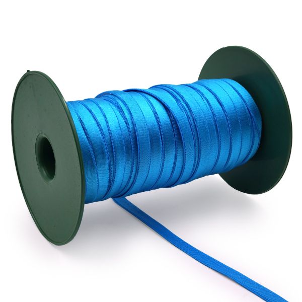 Резинка бельевая (бретелечная) люминесцентная блестящая 10.0 мм / 50 метров, голубой