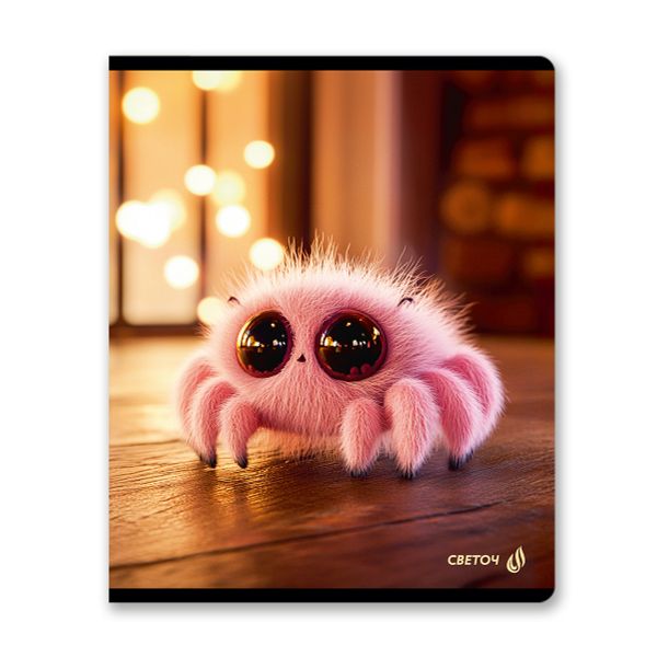 Тетрадь ученическая общая, выборочный лак, A5 48 л. на скобе 65 г/м², белизна 100% 10 шт клетка, 01493 Монстрики, Светоч Т195