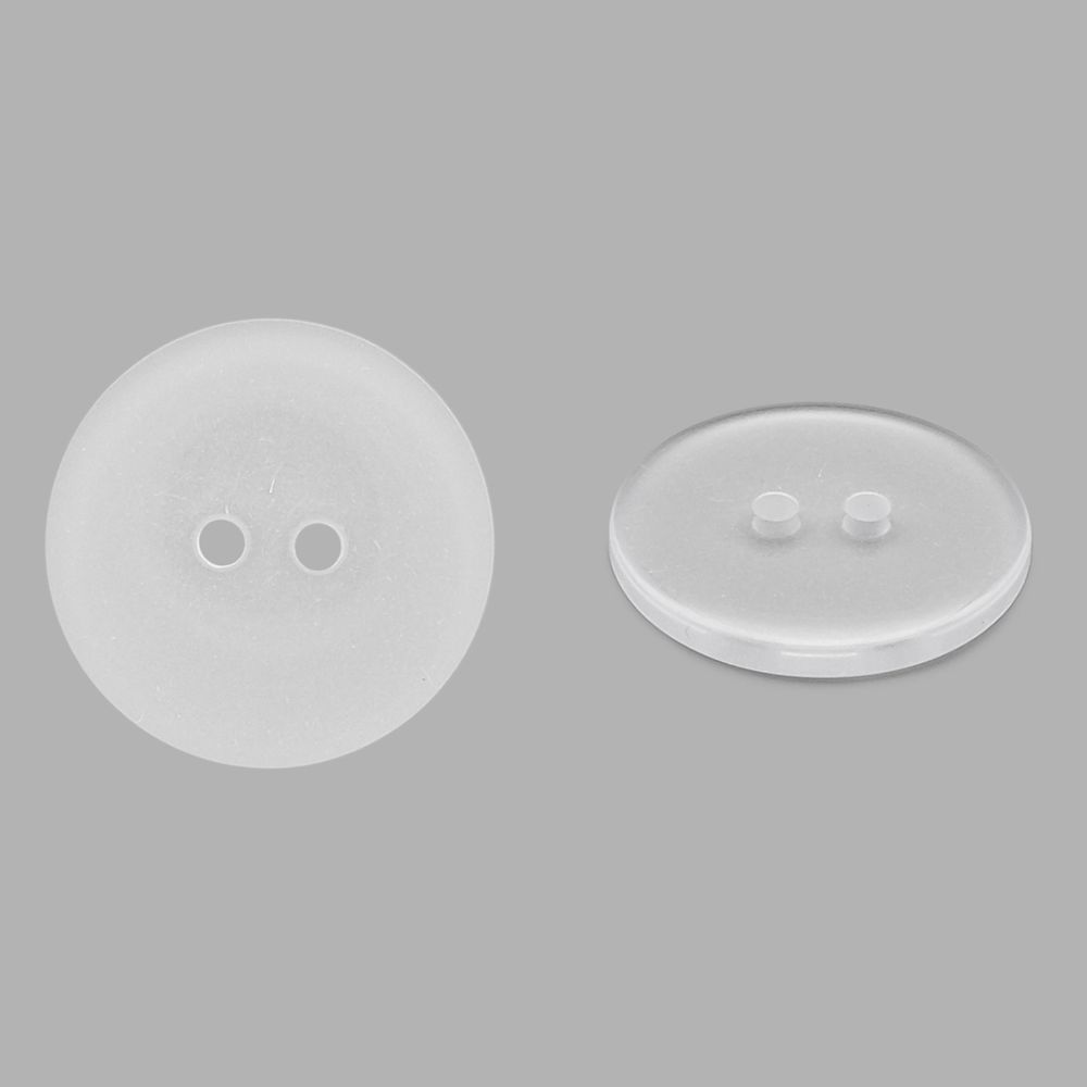 Пуговицы на 2 прокола супатная 36L (23мм), пластик (clear (прозрачный)), 36 шт