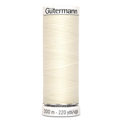Нитки универсальные Gutermann Sew-all, 200м, 001 молочный, 5 катушек