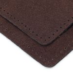 Заплатки пришивные из замши, прямоугольник 8х12,7см с перфорацией, 2 шт, 100% кожа, 21 темно-коричневый, 59123