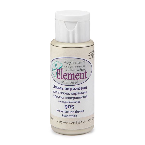 Эмаль акриловая Элемент 50 мл, К5905 905 жемчужная белая, Аква-колор