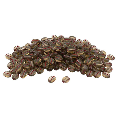 Бусины пластик 10х5 мм, 50 г, кофейное зерно, 11 прозрачное+медь, Astra&Craft, 7541