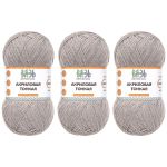 Пряжа Вязь Акриловая тонкая / уп.3 мот. по 100 г, 360 м, 910 серый