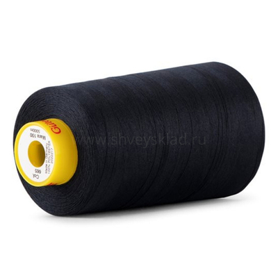 Нитка особо тонкая Gutermann Mara №150 (150/2), 5000 м, 713961, цв. 665 сине-черный, 1 катушка
