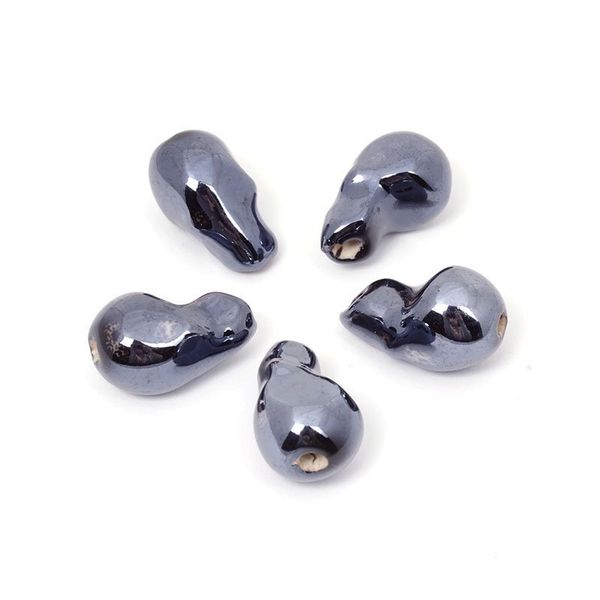 Бусины керамика 18х10 мм, цв. 001 черный, 5 шт, Tesoro