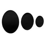 Набор заплаток пришивных из кожи, овал 4х5,5см, 6х8,2см, 8х10,9см, с перфорацией, 3 шт (01 черный), 9404