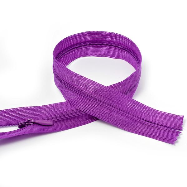 Молния потайная (скрытая) Т3 (3 мм) 1 зам., н/раз., 20 см, цв.F339 т.сиреневый уп.50 шт