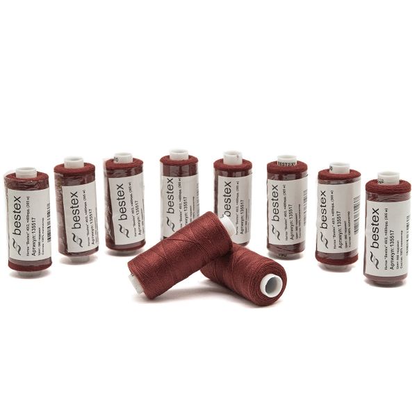 Нитки швейные бытовые Bestex 40/2, 365 м (400 ярд) / 10 кат., 060 красно-терракотовый