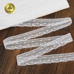 Кружево вязаное (тесьма) 25 мм / 10 метров, D1001, тонкая нить, цв.01 белый, Kruzhevo