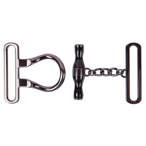 Застежка декоративная металл 100х56 мм, 10 шт, 06 черн.никель (черный), Micron GH 1068