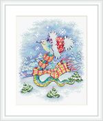 Набор для вышивания нитками МП Студия М-793, Снежная прогулка, 20х15 см