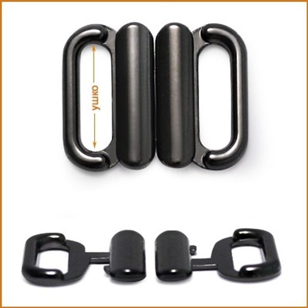 Застежки для купальника (бикини) металл 10.0 мм, черный никель, 10 шт, ГНУ14602