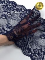 Кружево бельевое эластичное 180 мм / 3 м, TBY.L838, цв.06 т.синий, Kruzhevo