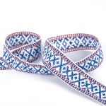 Лента (тесьма) жаккардовая 38.0 мм / 25±1 метров, для пояса, рис 9860 бело/синий №1, Gamma С3822
