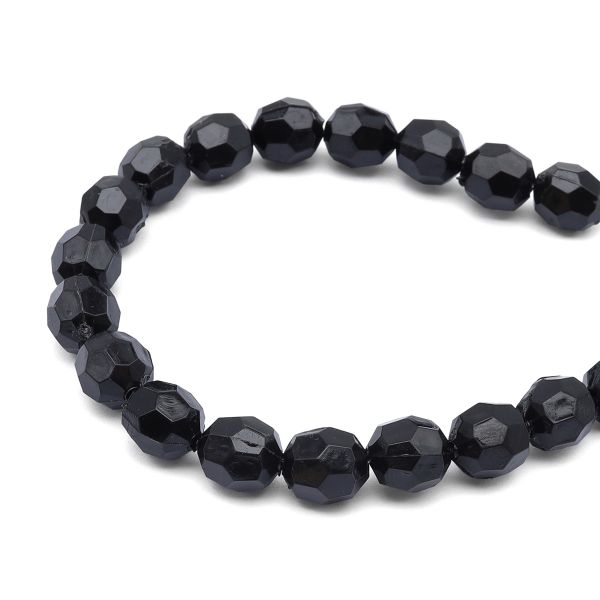 Бусины акрил ⌀10 мм, прозрач. в цвете, граненые круглые, 25 г, Astra&Craft (MG.3241.45 черный)