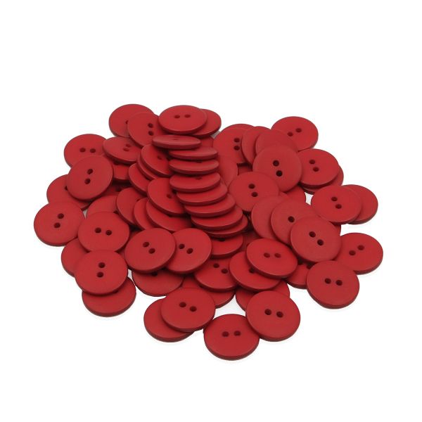 Пуговицы 2 прокола 28L, 18 мм, (Red (красный)) NE63, 72 шт