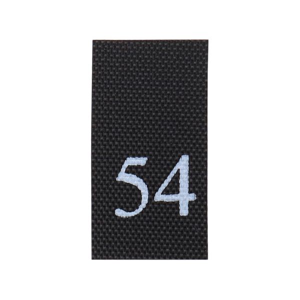 Этикетка-размерник 10х20мм, 100 шт/упак, черный фон/белый шрифт (MN) (54)