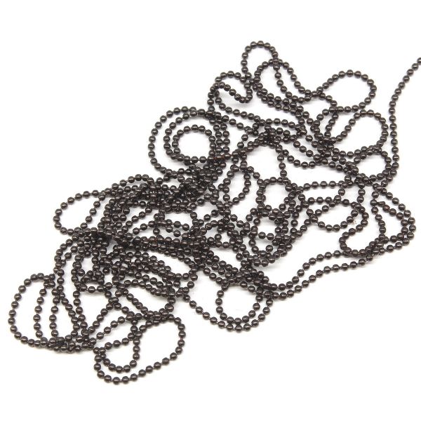 Цепочка шариковая, металл 1,2 мм / 91,4 м, черное серебро