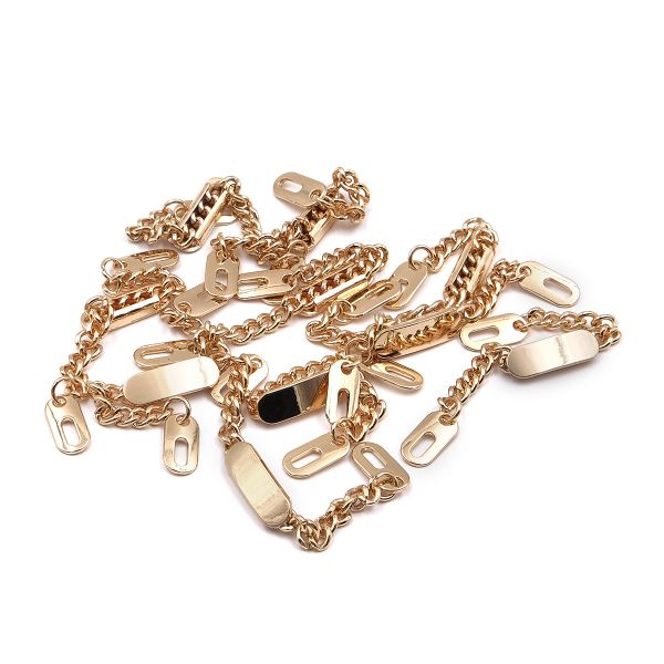 Вешалка-цепочка для одежды 102х8 мм, металл, золото цв.02, 10 шт, ГНУ360