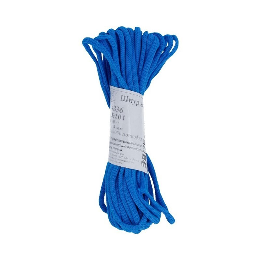Шнур плетеный 4 мм, 5х10 м, мелк. плетение, 201 св.синий, Gamma В-036 (4В 36)