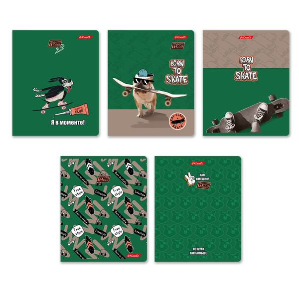 Тетрадь ученическая общая, A5+ 96 л. на скобе 60 г/м², белизна 100%, 5 шт, клетка в термоусадочной пленке, 000782 Я в моменте!, Светоч 96ТЕТк-001