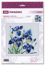 Набор для вышивания нитками Риолис, Синие ирисы, 30х30 см