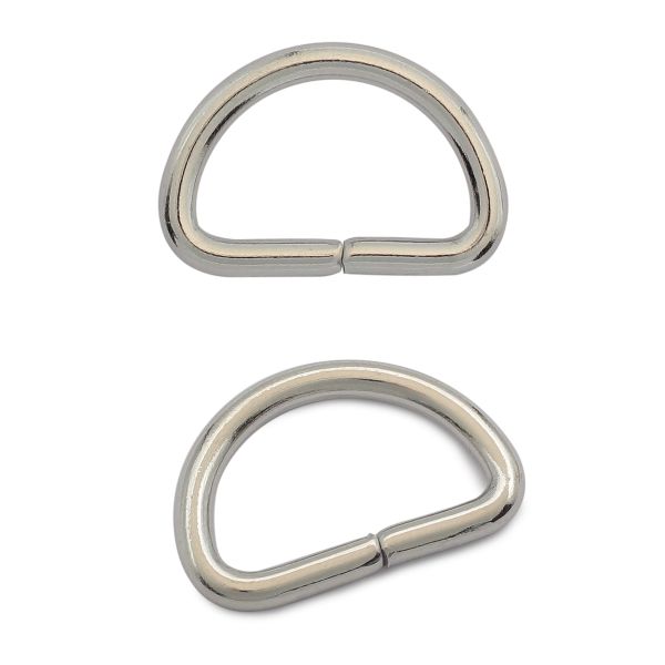 Полукольцо сварное металл внутр. 20 мм (внешн. 25х17 мм, ⌀2.5 мм), 100 шт, никель ГР, 6057