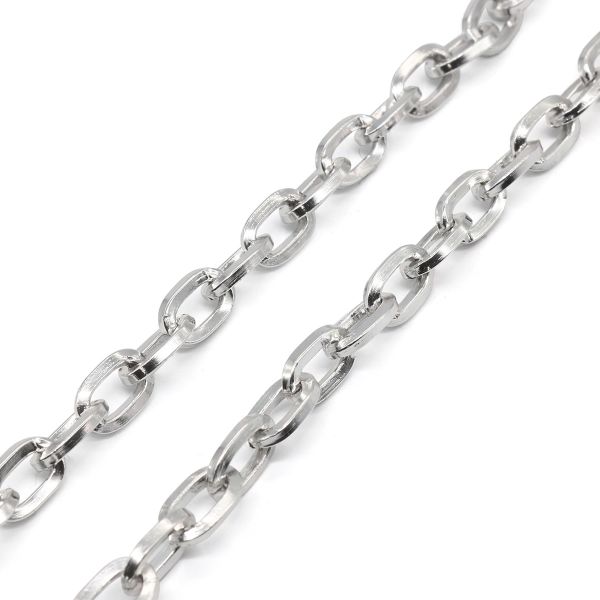 Цепь алюминиевая 8,0 мм, 5,0 мм, боб(10 м) (никель) K18304