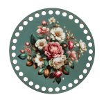 Набор донышек для вязания Глянцевый фанера ⌀15х0.4 см, 2 шт, 10 Цветочная композиция, Love2art ДВ-01