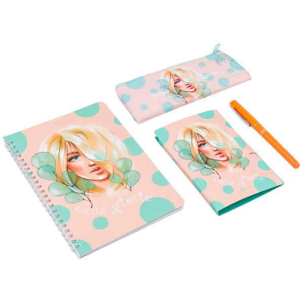 Набор подарочный Бирюза: тетрадь, блокнот с ручкой, косметичка, Lamark, LAMARK01