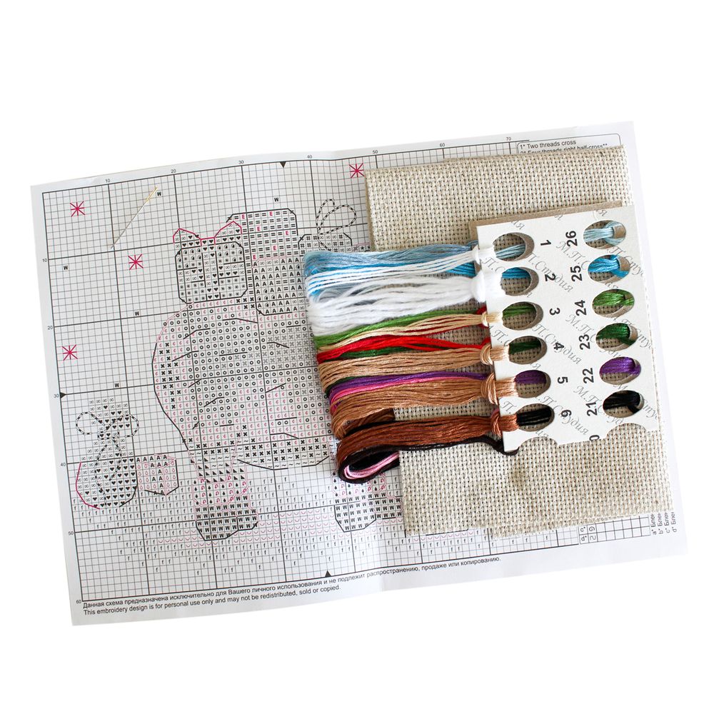 Набор для вышивания нитками МП Студия (Жар-птица), Сюрпризы от капибары, 11х13 см