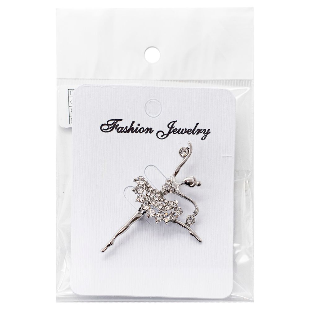 Брошь декоративная 50х31х15 мм, Nickel /TOS/