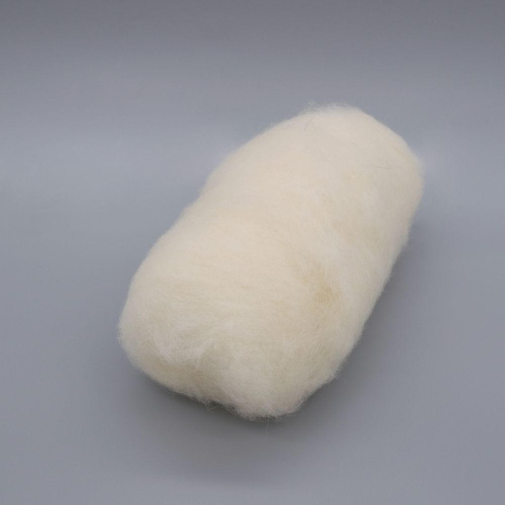 Шерсть для валяния Камтекс Кардочес п/тонкая 1х100 г (27-29 мкр), 001 суровый, 558467-17