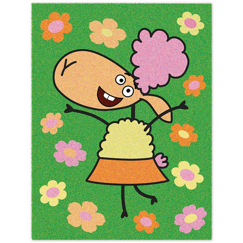 Картина песком Отель у овечек. Овечка Белла с цветами (фреска) 13х17см Клевер, ЛО19-951