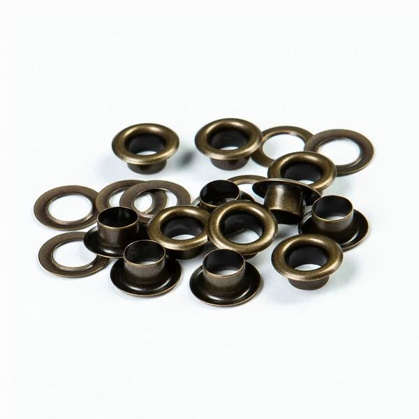 Люверсы металл ⌀6.0 мм (внутр.), h=4.2 мм, внешн. ⌀11.5 мм, латунь, 100 шт, BIG