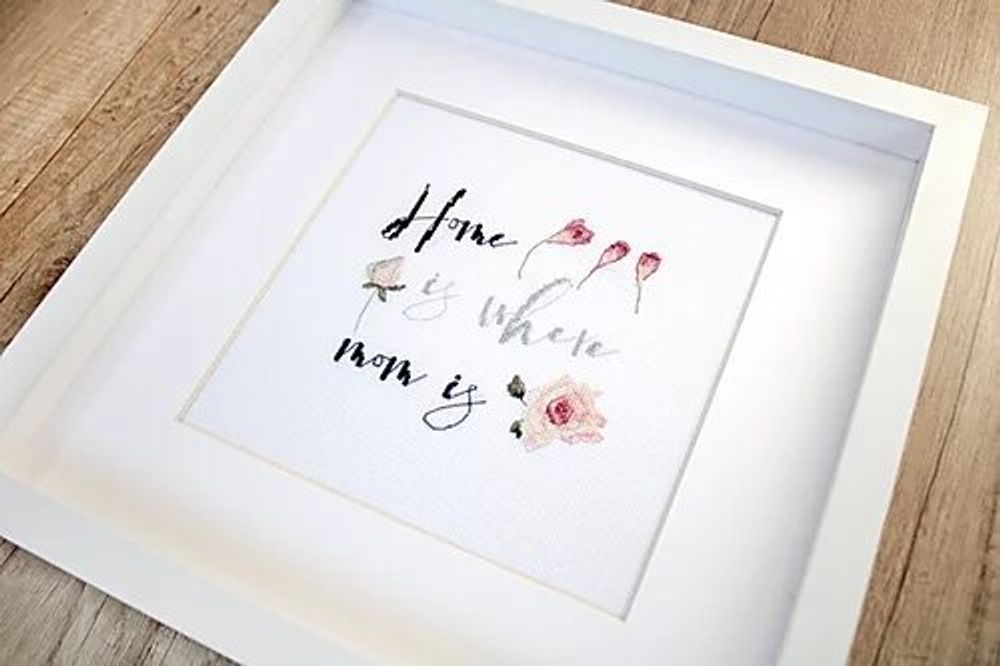 Набор для вышивания нитками LetiStitch, Дом там, где мама 13х12 см