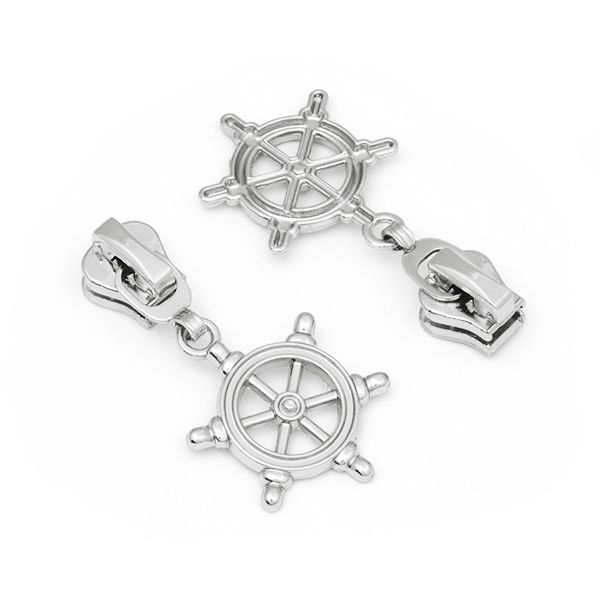 Слайдер (замок) для молнии трактор Т5 (5 мм), автомат, F02, цв.никель, уп.10 шт, Mzipp