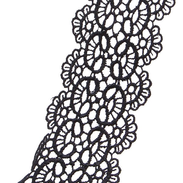 Кружево гипюр (плетёное) 65 мм / 9.14 метров, C580 черный