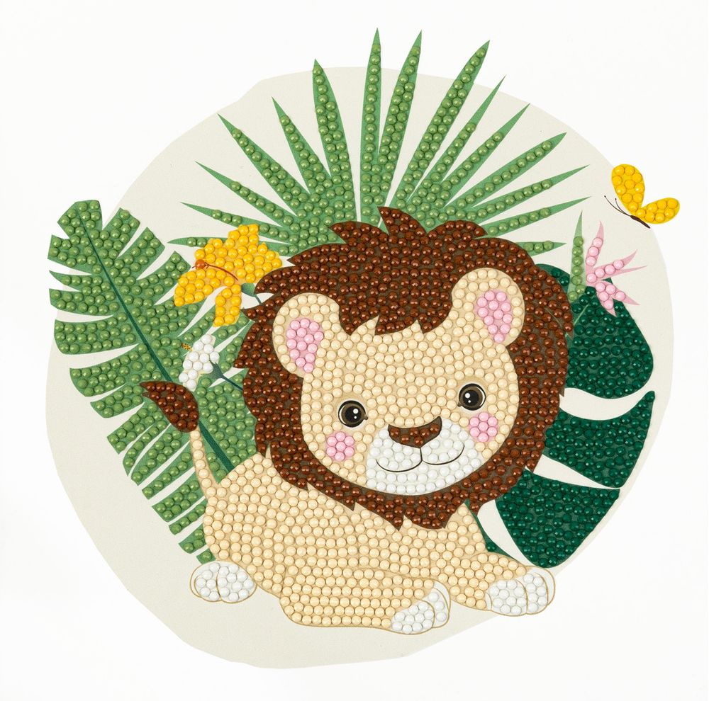 Алмазная (кристальная) мозаика Фрея ALBP-307, постер Милый львёнок, 20х20 см