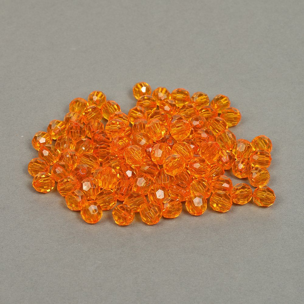 Бусины акрил ⌀10 мм, цв.22 оранжевый, уп.500 г, Magic4Hobby