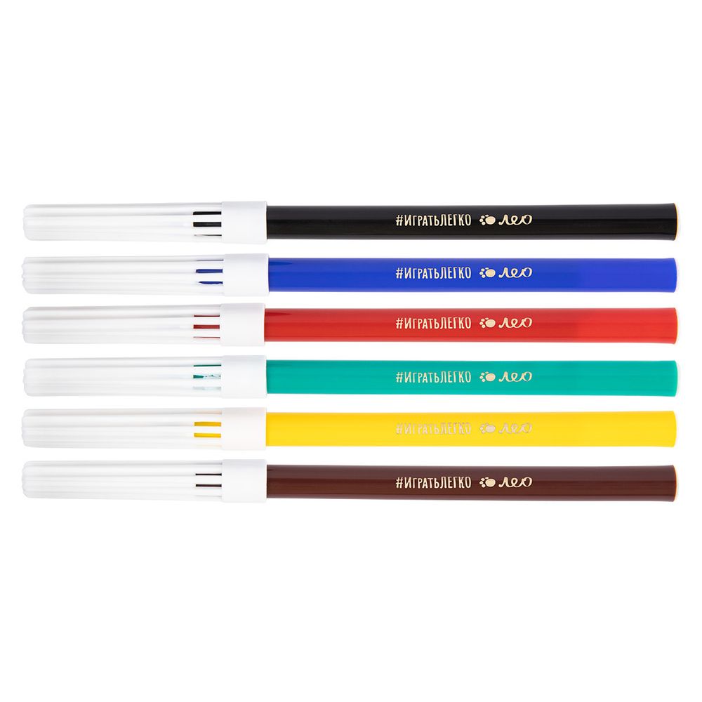 Фломастеры смываемые 6 цв, Лео LPFPW-06